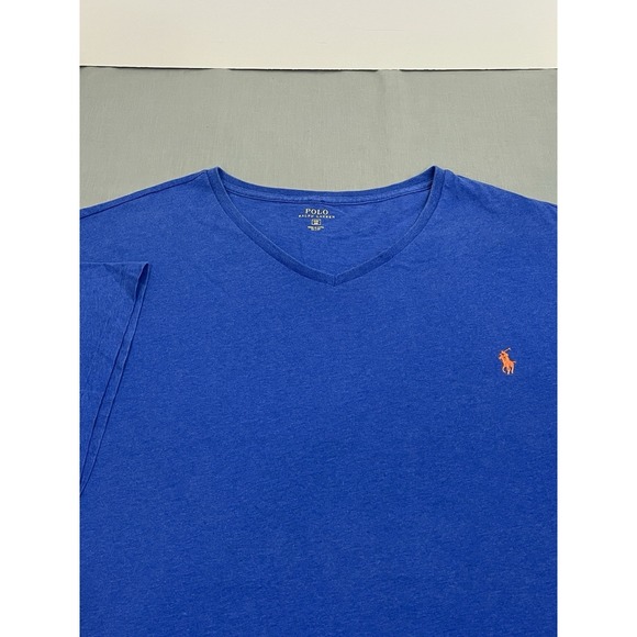 Polo Ralph Lauren Other - Polo Ralph Lauren V-Neck Shirt Men's 3XB Big Blue Orange Pony Preppy Tee